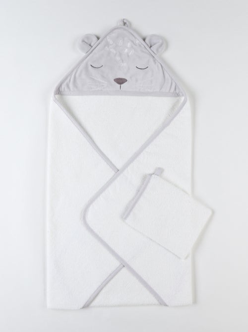 Cape de bain avec gant de toilette en éponge Noukie's - Kiabi