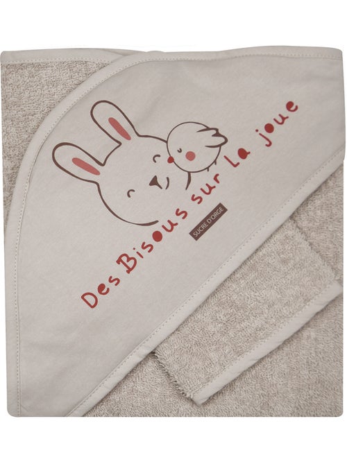 Cape de bain avec gant eponge sabrino - Kiabi