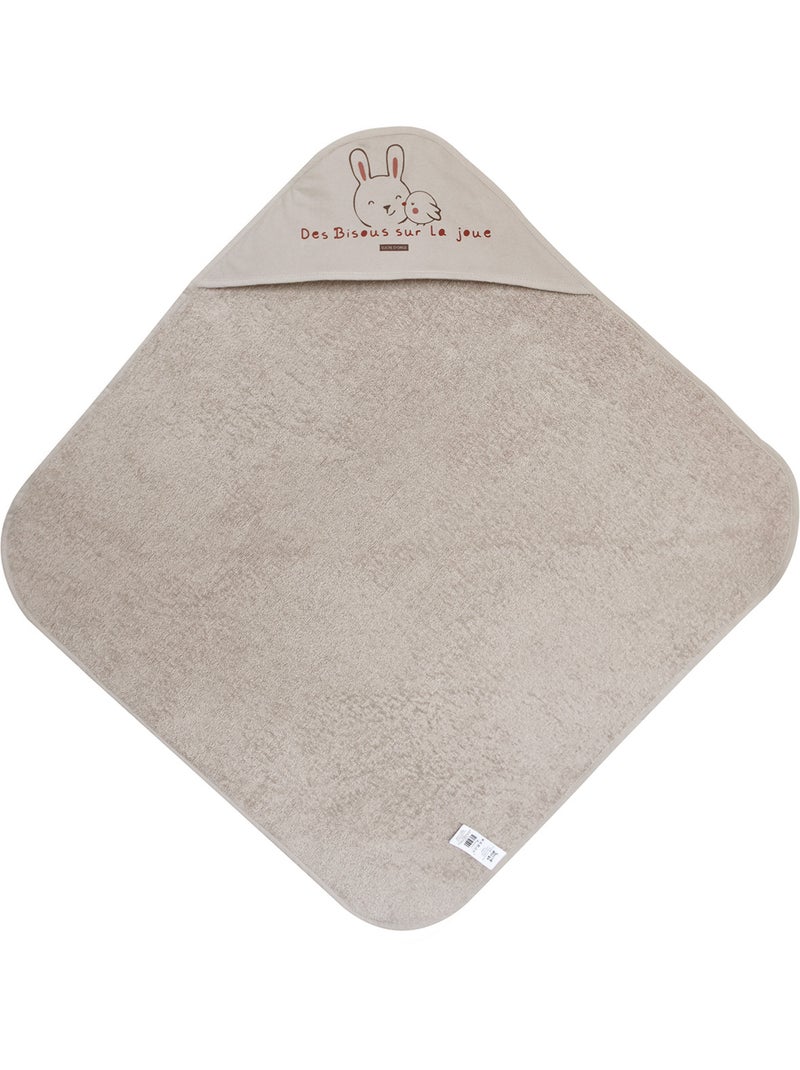 CAPE DE BAIN AVEC GANT EPONGE SABRINO Beige - Kiabi