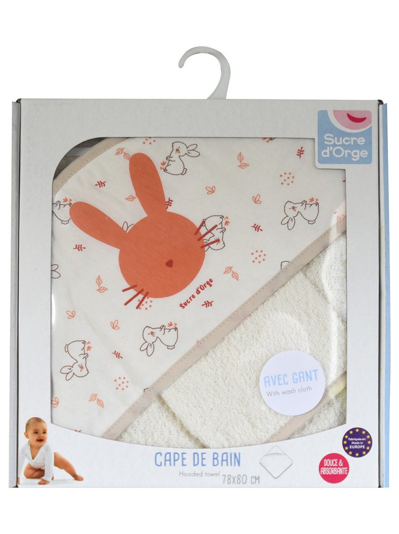 CAPE DE BAIN AVEC GANT LAURENZA EPONGE Beige - Kiabi