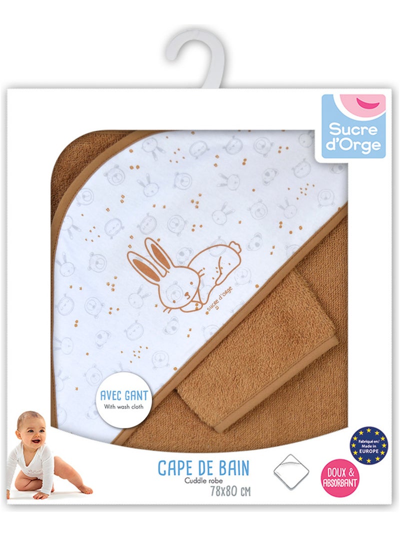 CAPE DE BAIN AVEC GANT NOAM EPONGE Beige - Kiabi