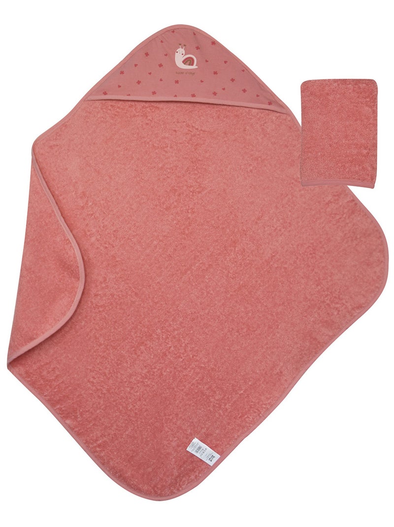 Cape de bain avec gant pavina Rose - Kiabi