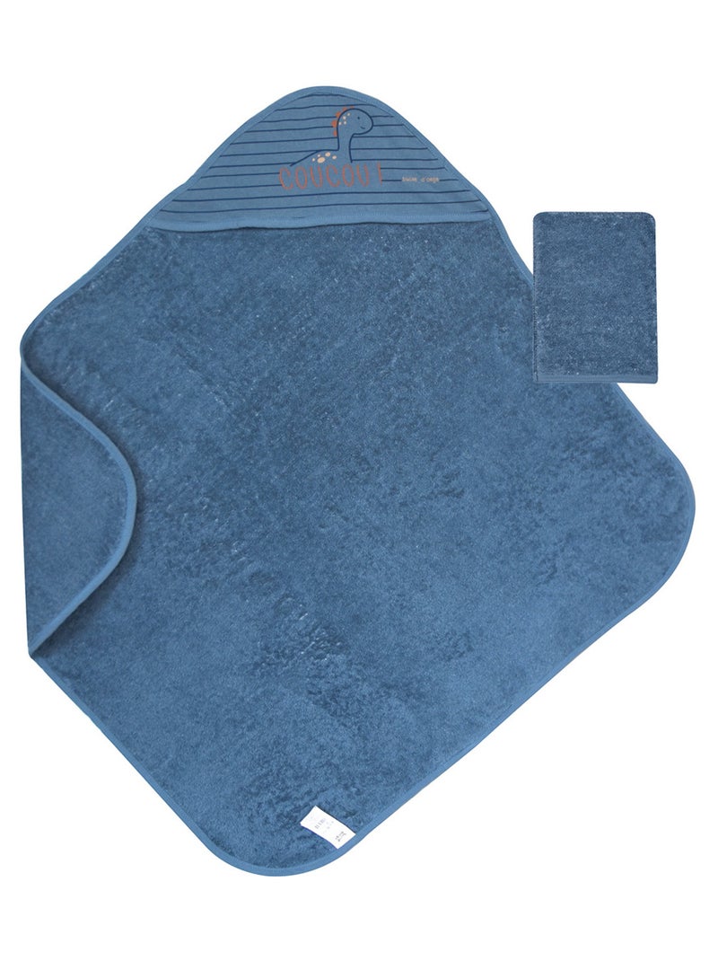 Cape de bain avec gant Pierrino Bleu - Kiabi