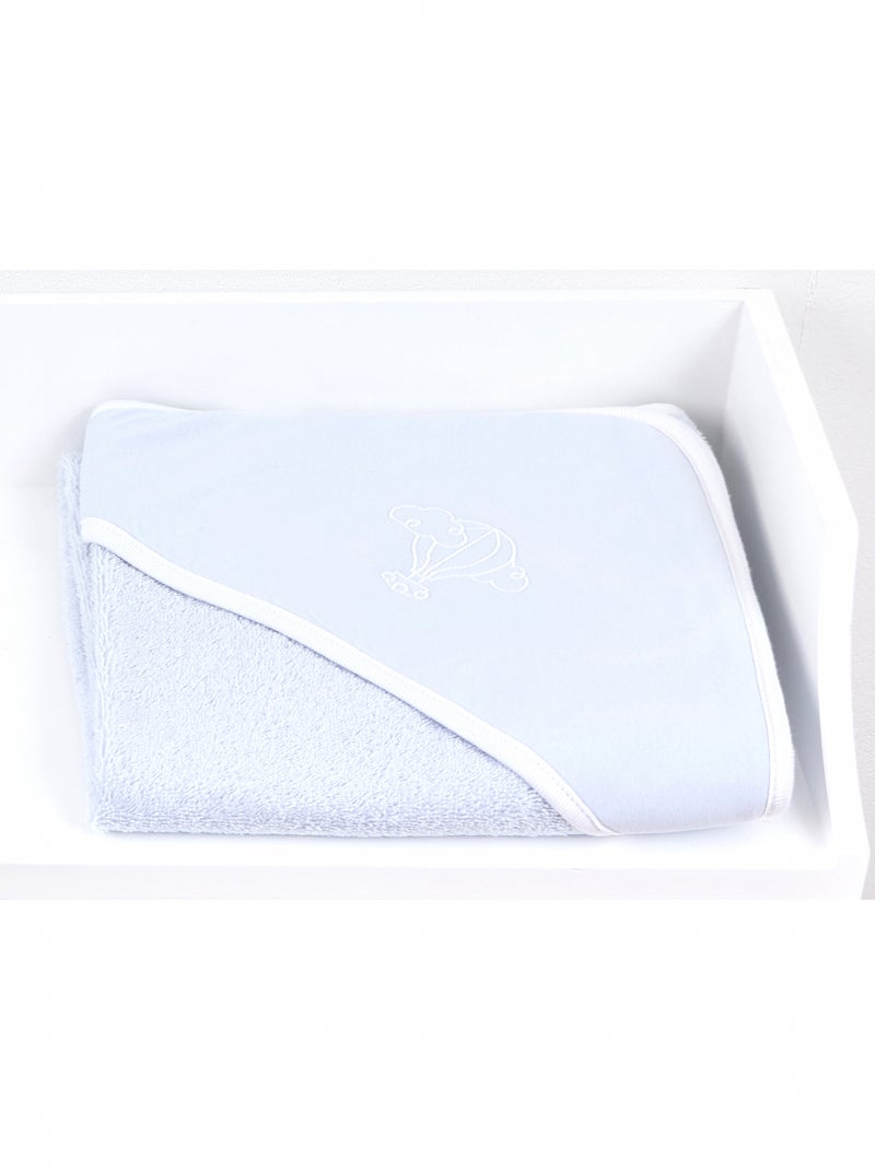 Cape de bain bébé - 100% coton biologique Bleu clair - Kiabi