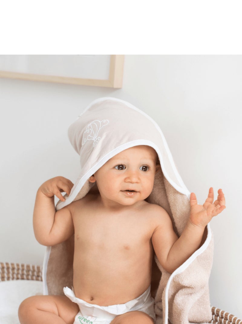Cape de bain bébé - 100% coton biologique Gris - Kiabi