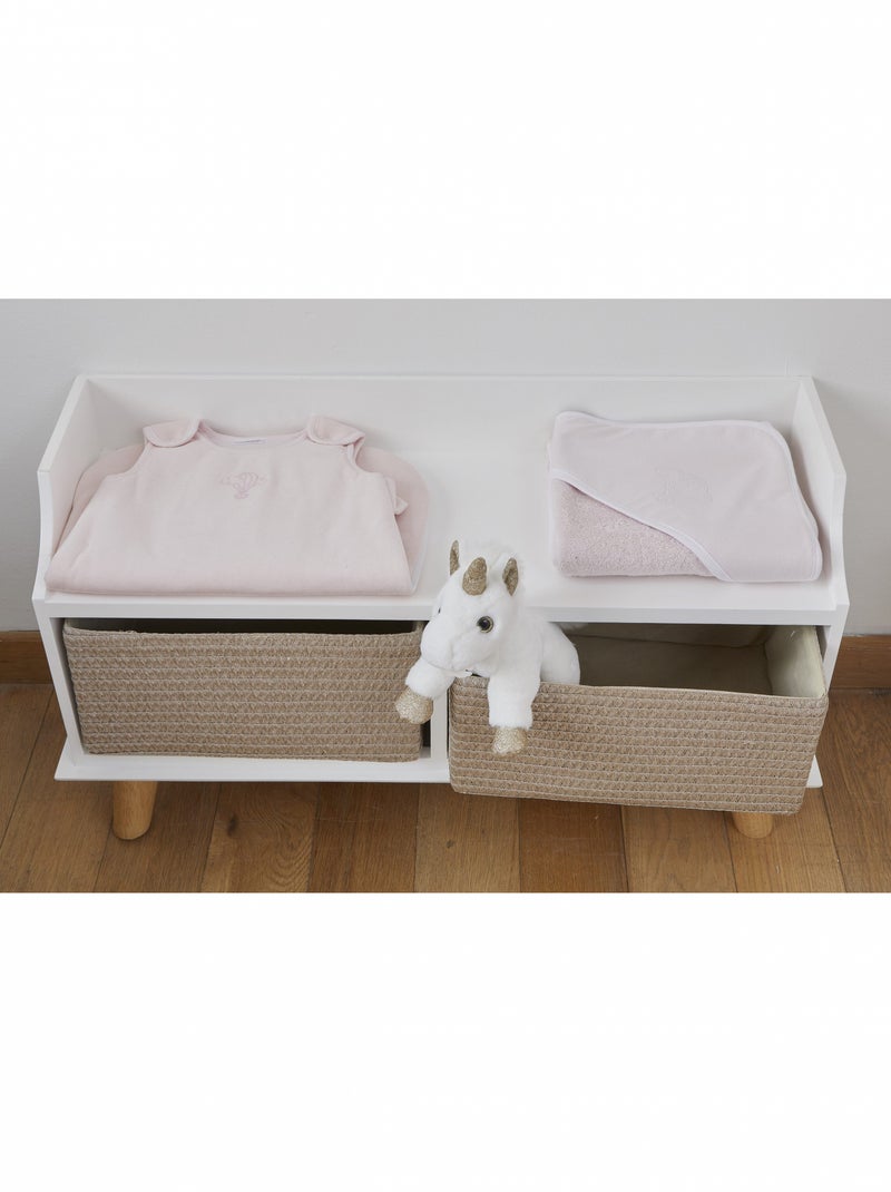 Cape de bain bébé - 100% coton biologique Rose clair - Kiabi