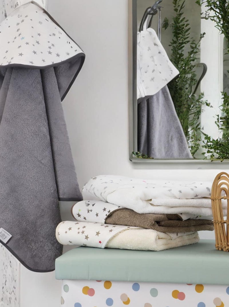 Cape de bain bébé coton éponge ÉTOILE Gris - Kiabi
