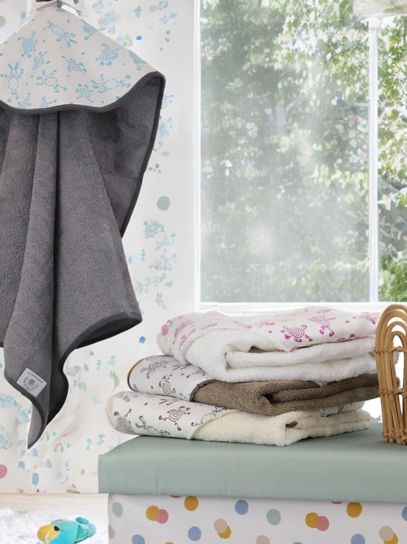 Cape de bain bébé coton éponge TOURNICOQUIN Gris - Kiabi