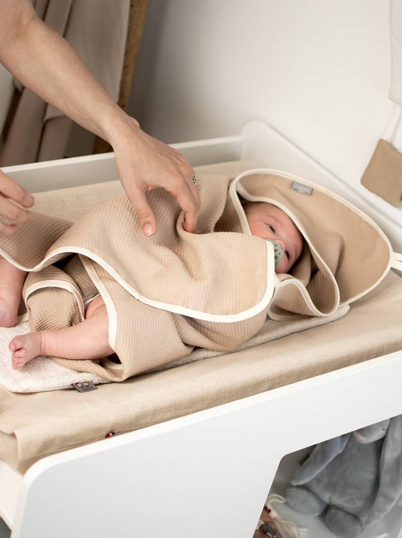 Cape de bain bébé en coton nid d'abeille SEVIRA KIDS Beige - Kiabi