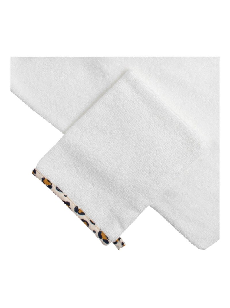 Cape de bain bébé en gaze de coton et gant léopard - SAUTHON Noir Ecru - Kiabi