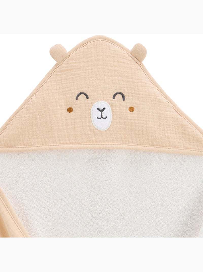 Cape de bain bébé Noisette Ecru - Kiabi