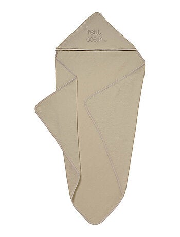 Cape de bain bébé XXL Naissance en Coton Petit Cœur