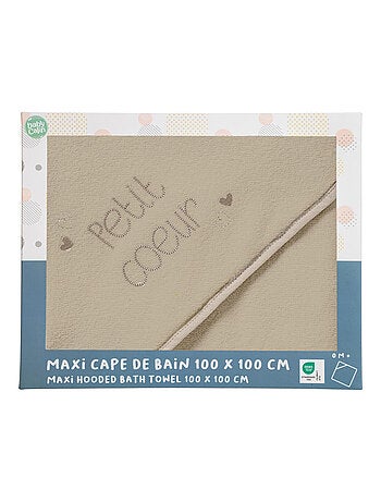 Cape de bain bébé XXL Naissance en Coton Petit Cœur