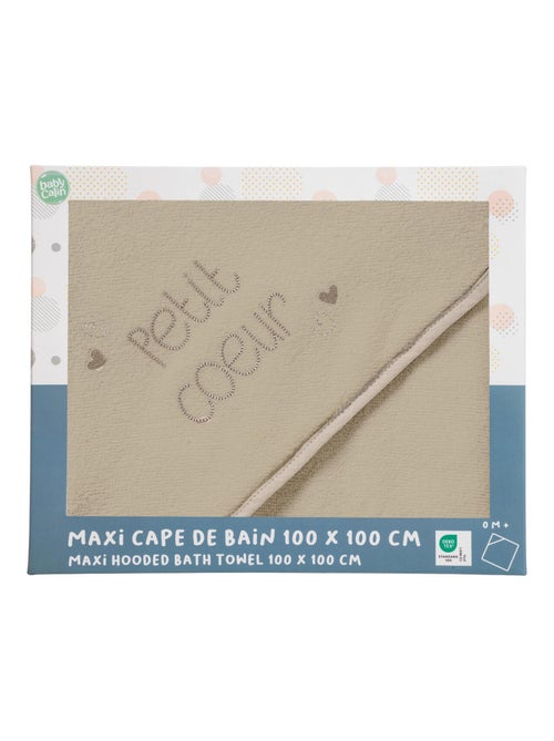 Cape de bain bébé XXL Naissance en Coton Petit Cœur - Kiabi