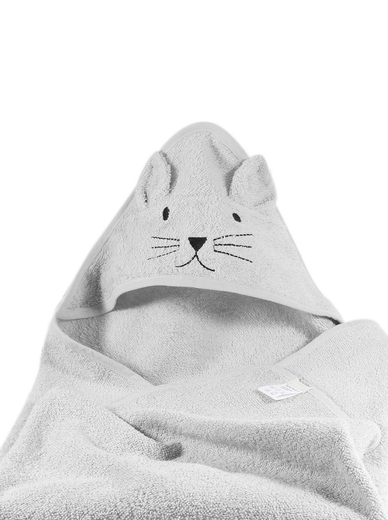 Cape de bain chat en coton Gris - Kiabi