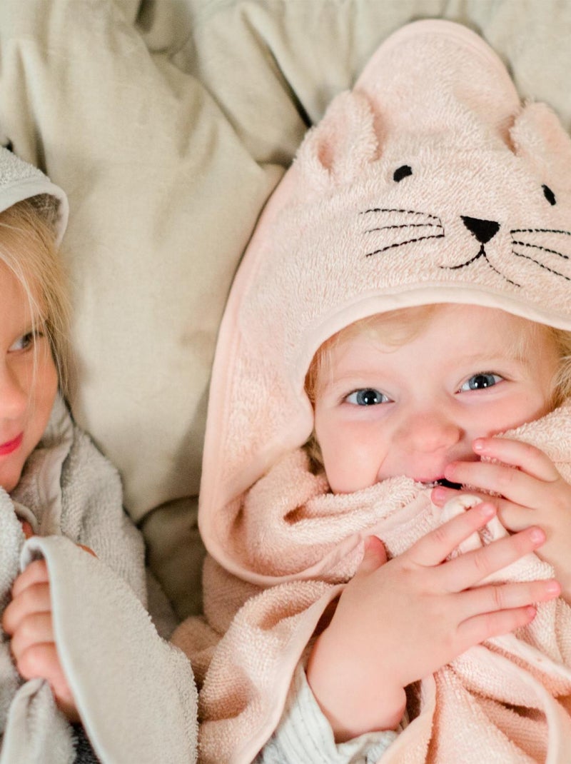 Cape de bain chat en coton Rose - Kiabi