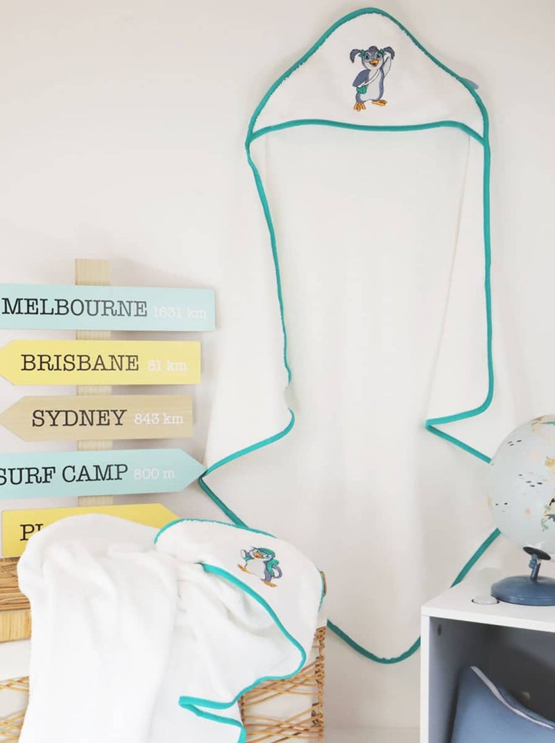 Cape de bain coton éponge 400gr m_ PINGOUIN Blanc - Kiabi