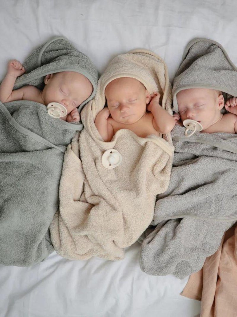 Cape de bain en coton bio Moss Vert - Kiabi