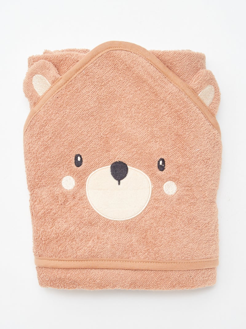 Cape de bain en éponge avec oreilles d'animaux Marron - Kiabi