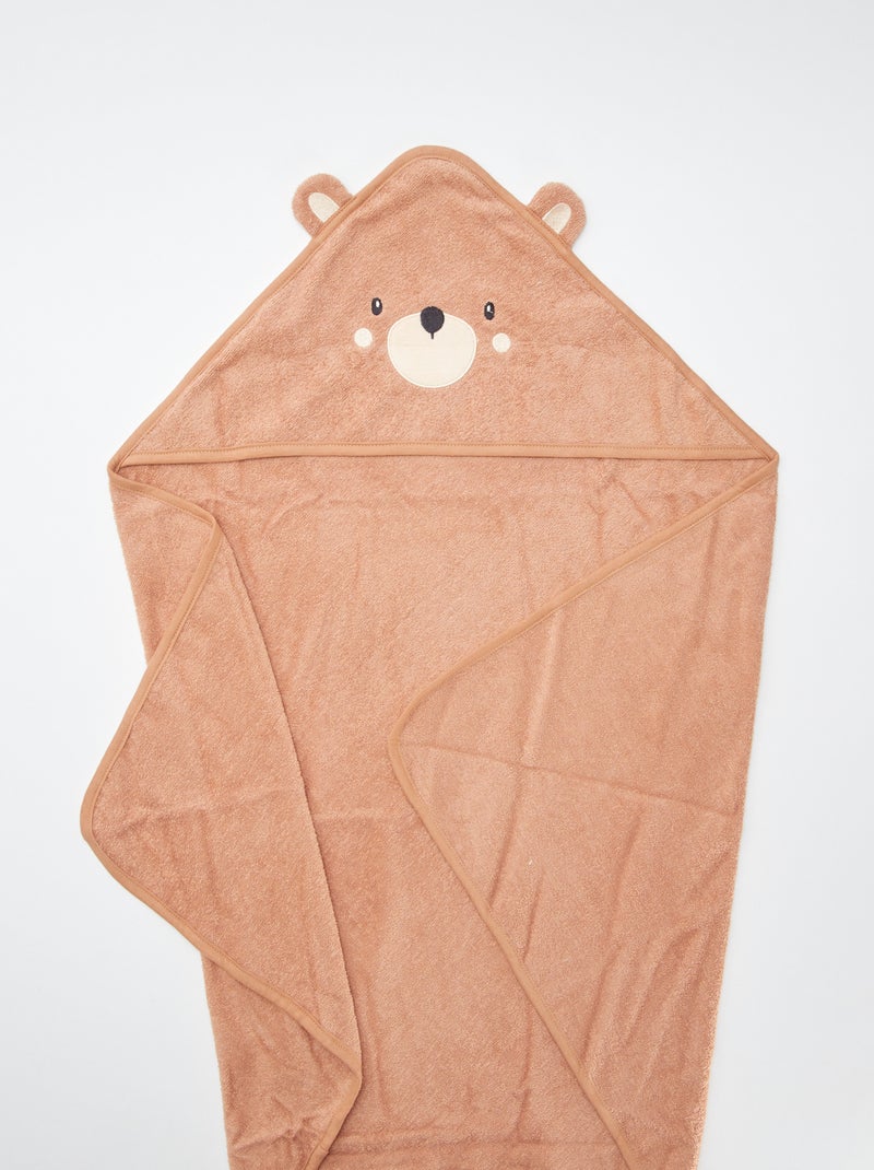 Cape de bain en éponge avec oreilles d'animaux Marron - Kiabi