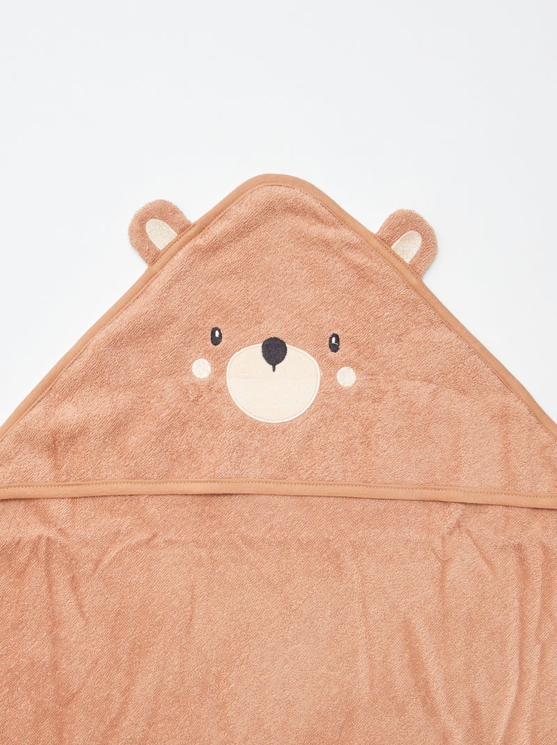 Cape de bain en éponge avec oreilles d'animaux Marron - Kiabi