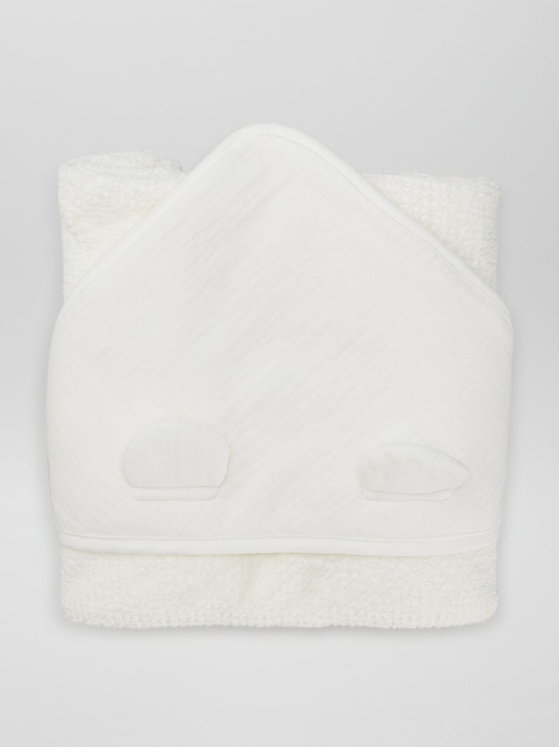 Cape de bain en éponge blanc - Kiabi