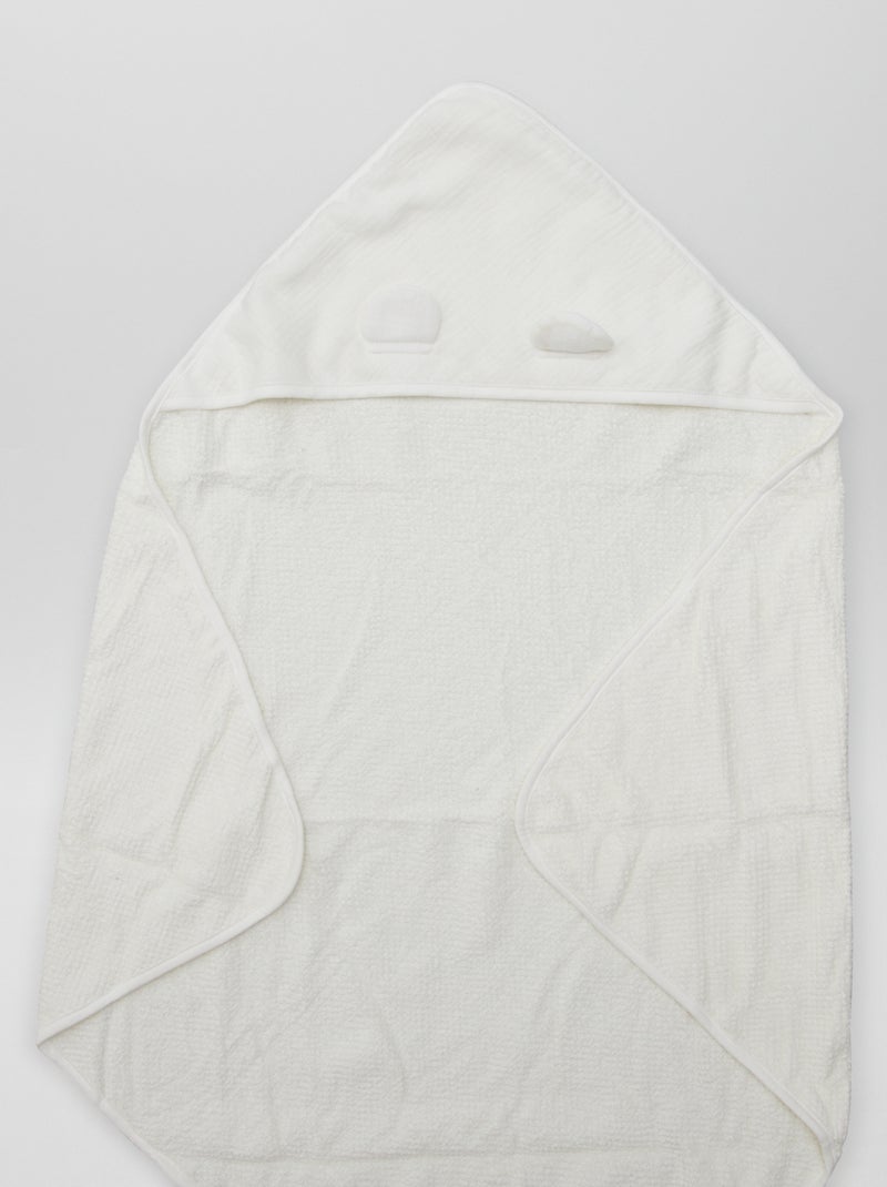 Cape de bain en éponge blanc - Kiabi
