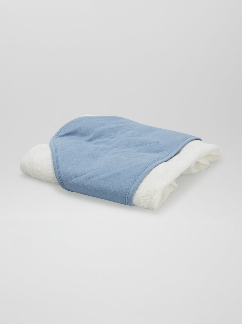 Cape de bain en éponge et gaze de coton Bleu - Kiabi