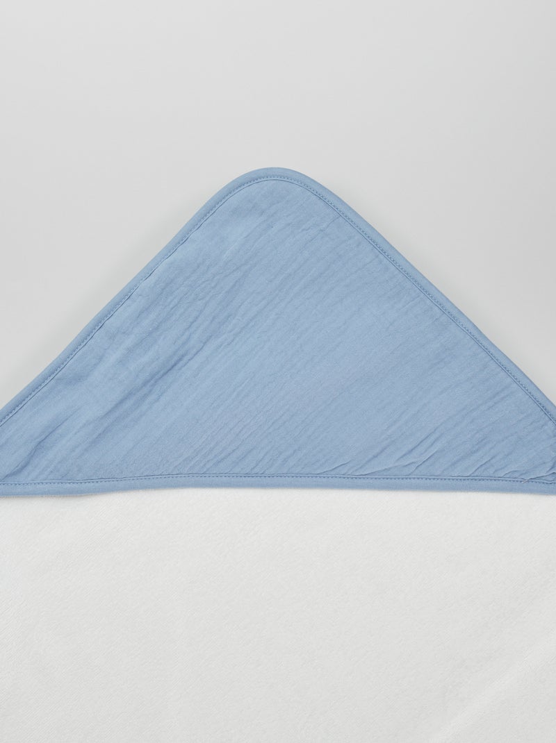 Cape de bain en éponge et gaze de coton Bleu - Kiabi