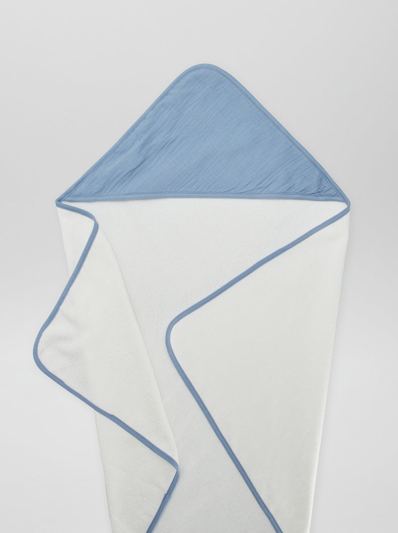 Cape de bain en éponge et gaze de coton Bleu - Kiabi