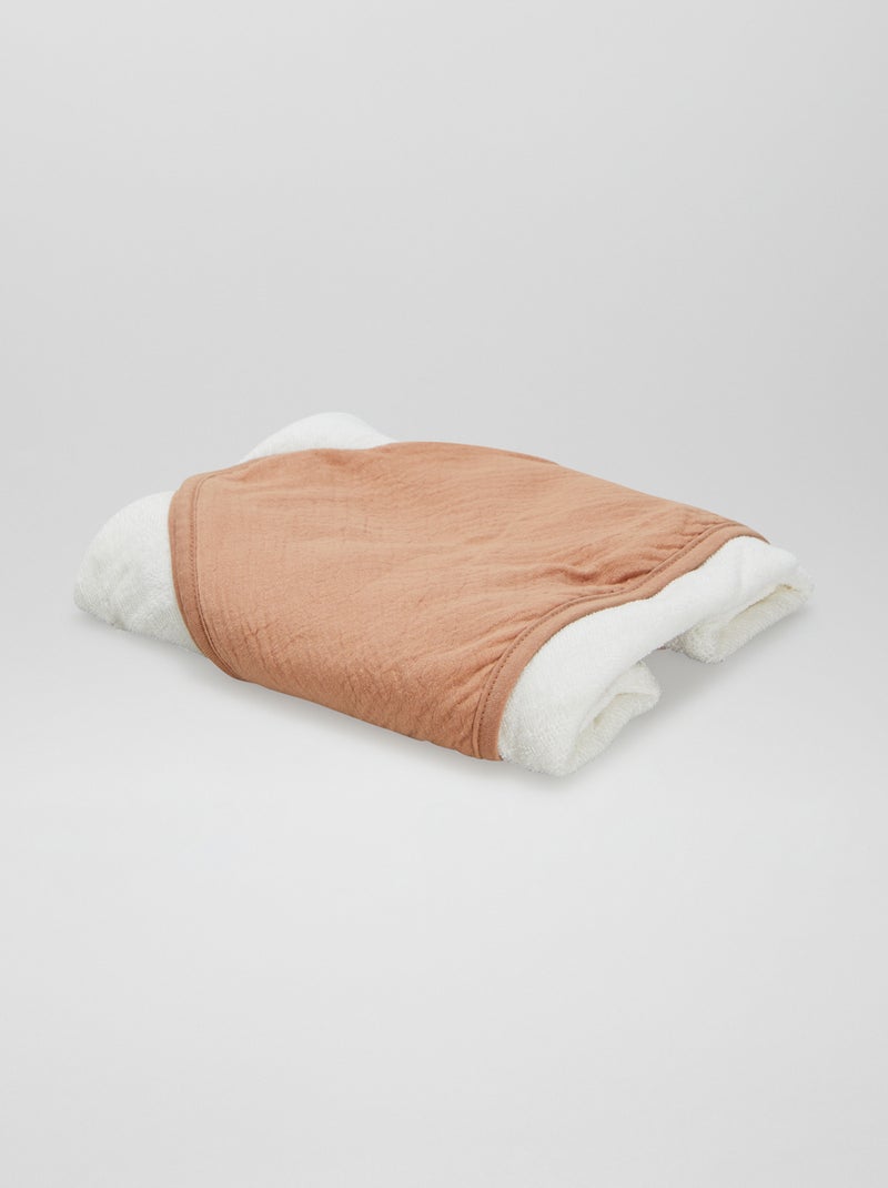 Cape de bain en éponge et gaze de coton Marron - Kiabi