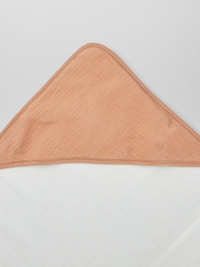 Cape de bain en éponge et gaze de coton Marron - Kiabi