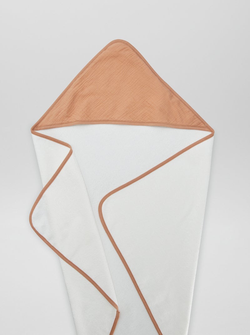 Cape de bain en éponge et gaze de coton Marron - Kiabi
