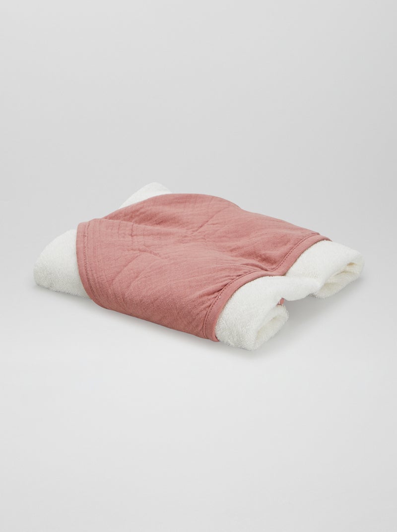 Cape de bain en éponge et gaze de coton Rose - Kiabi