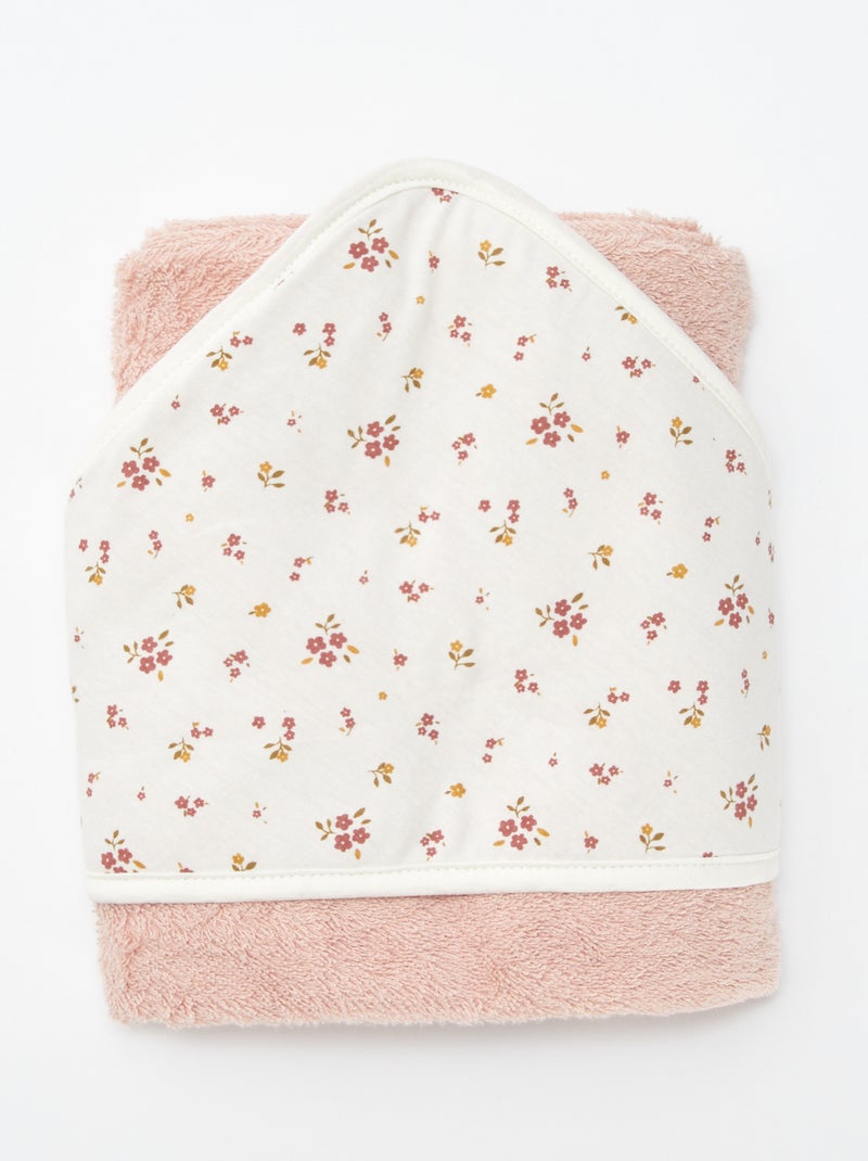 Cape de bain en éponge imprimée - 75 x 75 cm BLANC - Kiabi