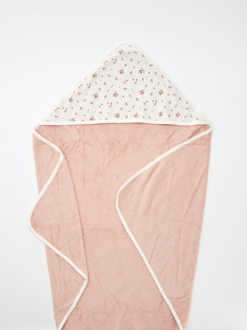 Cape de bain en éponge imprimée - 75 x 75 cm BLANC - Kiabi