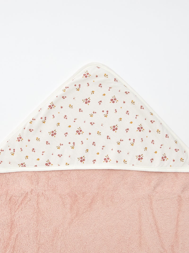 Cape de bain en éponge imprimée - 75 x 75 cm BLANC - Kiabi