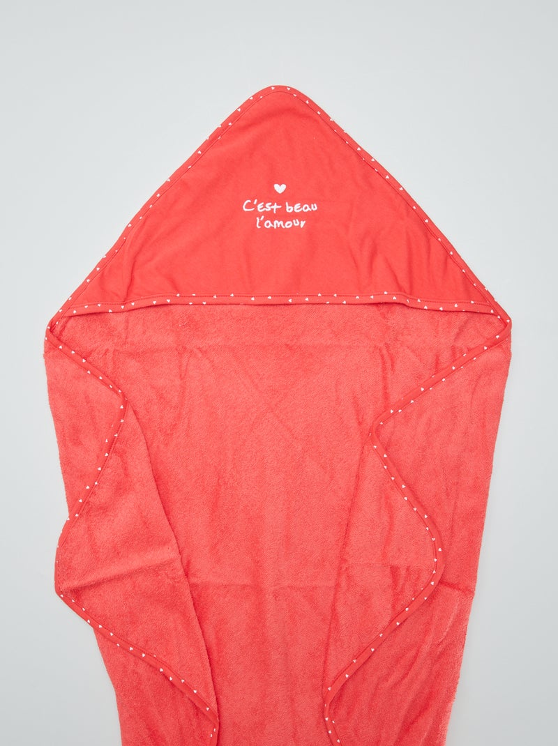 Cape de bain en éponge Rouge - Kiabi