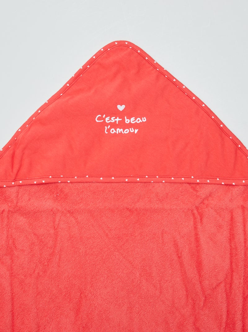 Cape de bain en éponge Rouge - Kiabi