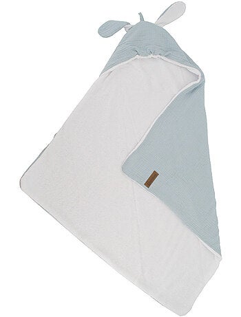 Cape de bain en gaze de coton avec oreilles de lapin