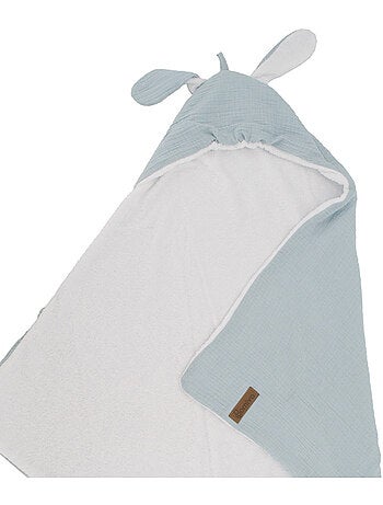 Cape de bain en gaze de coton avec oreilles de lapin