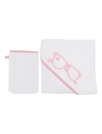 Cape de bain épaisse en éponge 80x80 cm - Lunettes roses - Kiabi