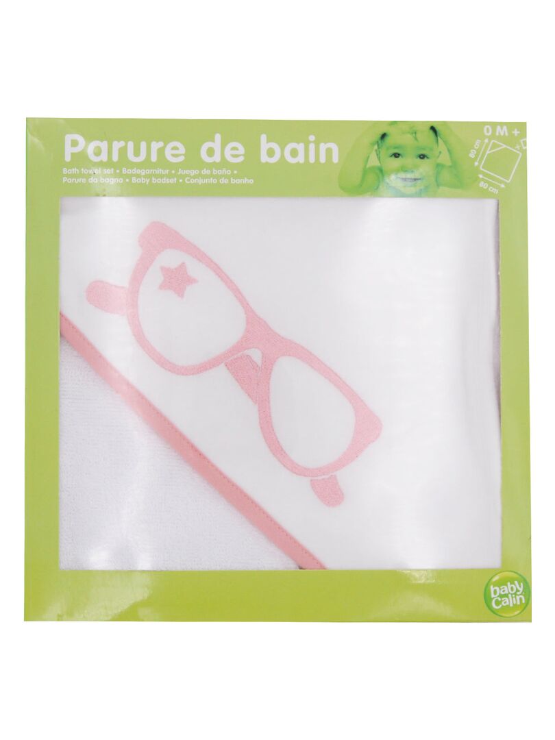 Cape de bain épaisse en éponge 80x80 cm - Lunettes roses Rose - Kiabi