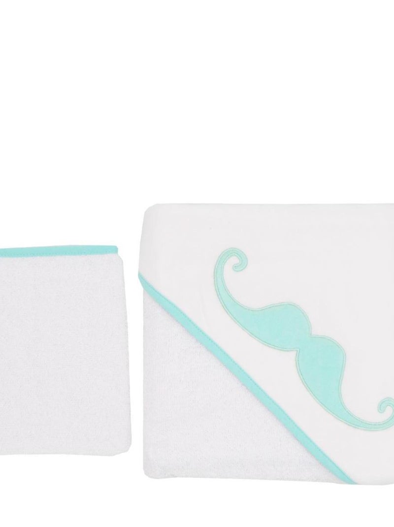 Cape de bain épaisse en éponge 80x80 cm - Moustache Gris - Kiabi