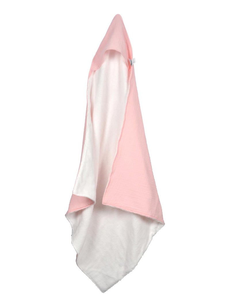 Cape de bain eponge et gaze de coton Rose - Kiabi