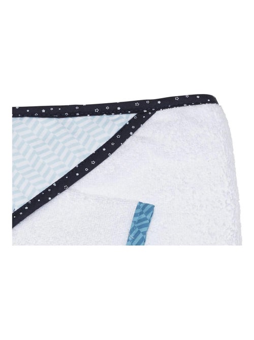 Cape de Bain et Gant 75x75cm en coton blanc - SAUTHON - Kiabi