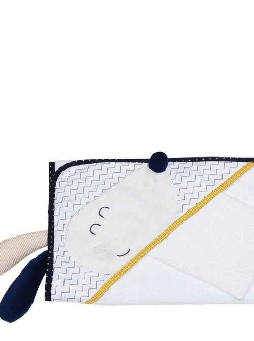 Cape de Bain et Gant 75x75cm en coton blanc - SAUTHON - Kiabi