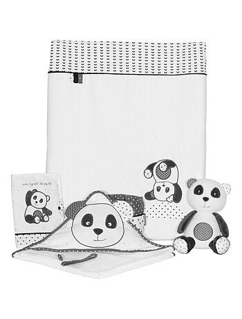 Cape de bain et gant en coton -
