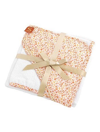 Cape de bain et gant en coton - SAUTHON