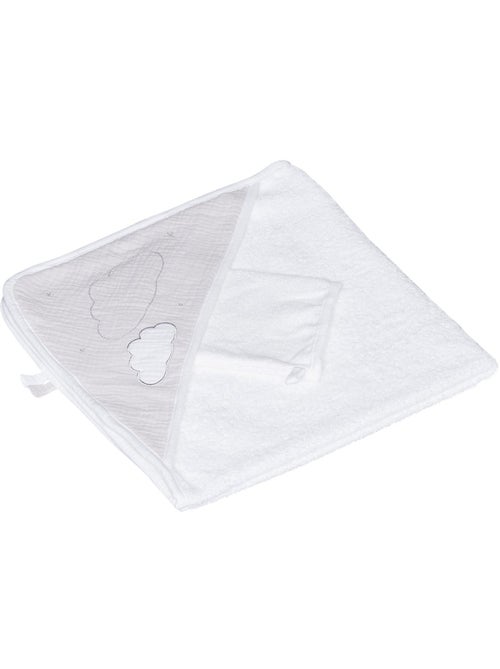 Cape de bain et gant en coton - SAUTHON - Kiabi